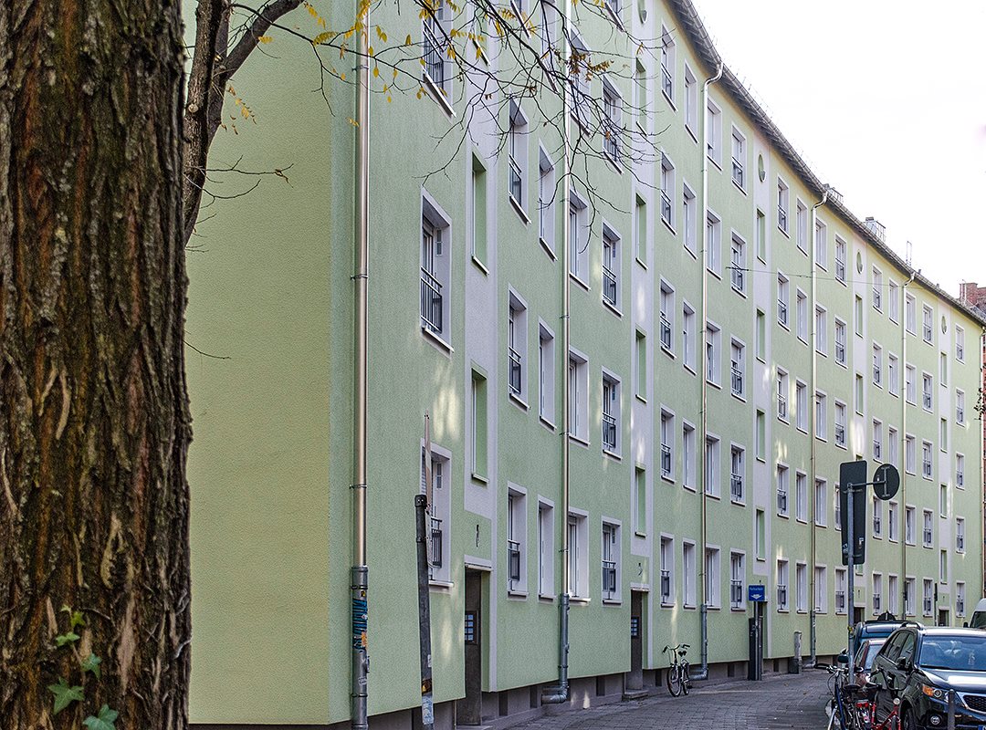 Die gestrichene Fassade in der Ebenauerstraße.